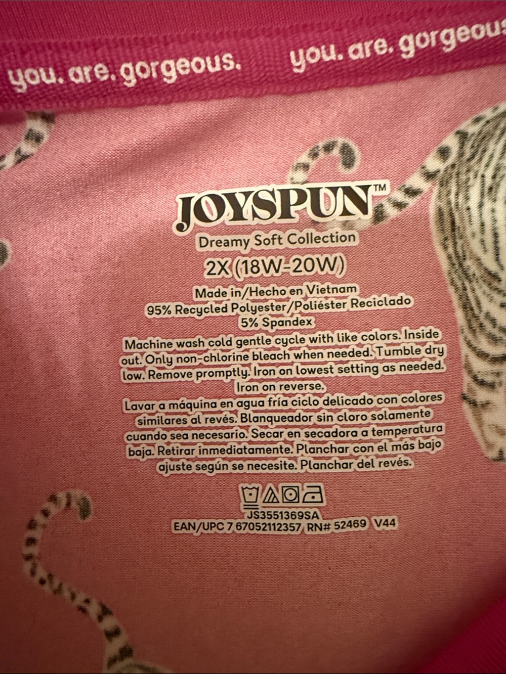 HUE Hot Pink Tiger-Print tank top & Pants Pajama Set size 2XL - Picture 8 of 8